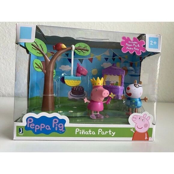 PEPPA PIG Pinata Party Playset Pedro Pony Peppa Pig Figures Jazwares New Sealed - Picture 1 of 10